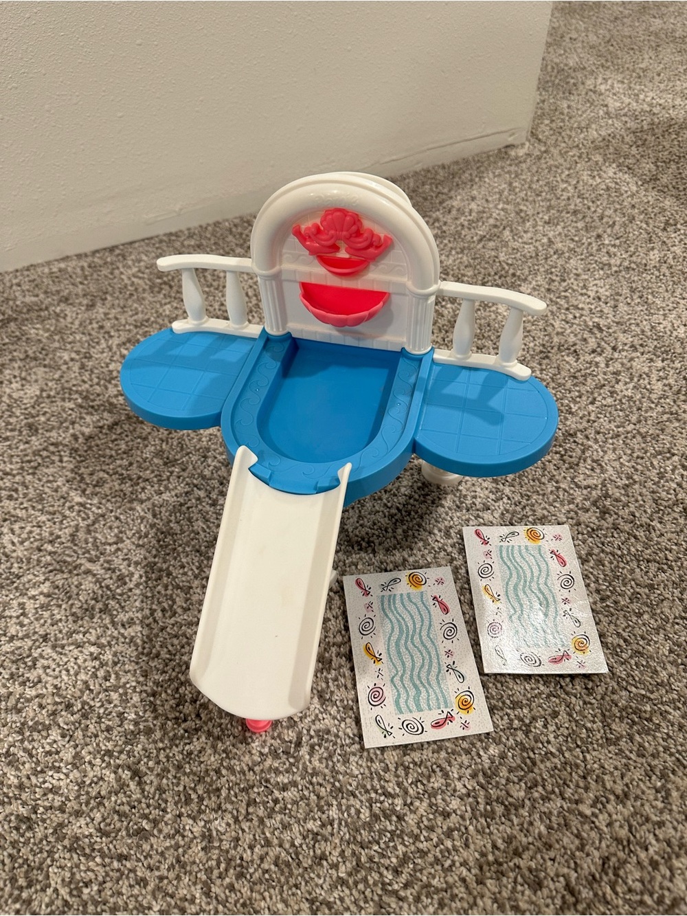 Vintage 1997 Barbie Pearl Beach Cascading Water Pool Slide & Parts